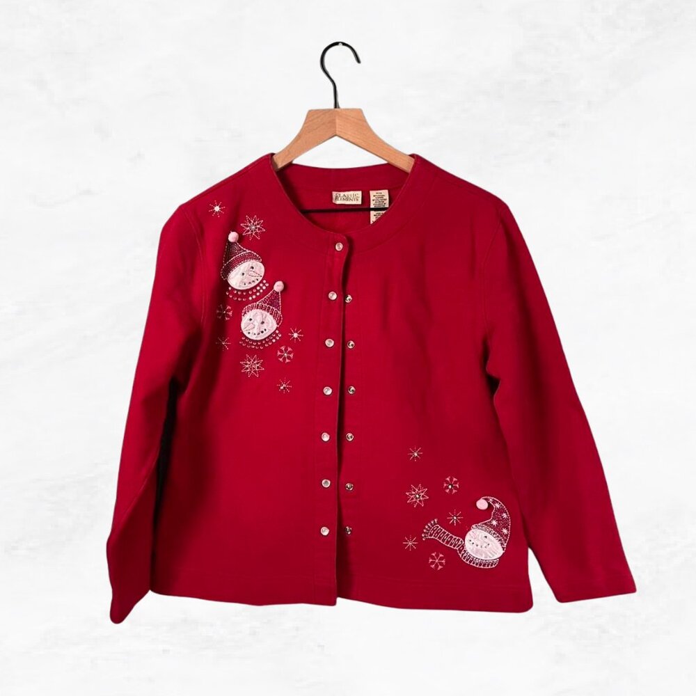 Classic Element Vintage Snowman Cardigan